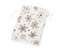 Textillux.sk - produkt Vianočné darčekové zamatové vrecúško vločky 11x14 cm