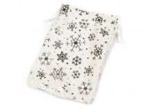 Textillux.sk - produkt Vianočné darčekové zamatové vrecúško vločky 12x20 cm