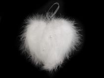 Vianočné / svadobné perkové srdce s perlami 2. akosť