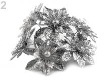 Textillux.sk - produkt Vianočný kvet na drôtiku s glitremi