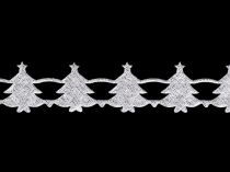 Textillux.sk - produkt Vianočný saténový prámik šírka 19 mm stromčeky s glitrami