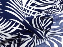 Textillux.sk - produkt Viskózová šatovka biele palmové listy 140 cm