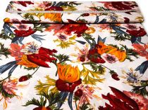 Textillux.sk - produkt Viskózová šatovka bordové a oranžové kvety 140 cm