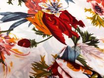 Textillux.sk - produkt Viskózová šatovka bordové a oranžové kvety 140 cm