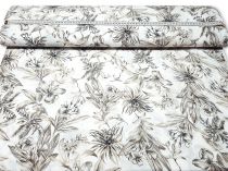 Textillux.sk - produkt Viskózová šatovka hnedé listy s kvetom 150 cm