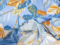 Textillux.sk - produkt Viskózová šatovka modré listy 140 cm