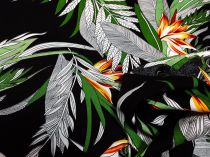 Textillux.sk - produkt Viskózová šatovka zelené palmové listy 150 cm