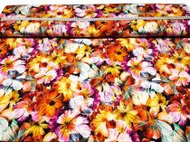 Textillux.sk - produkt Viskózový úplet farebné kvety na čiernom 170 cm