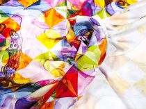 Textillux.sk - produkt Viskózový úplet fialový letný abstrakt 150 cm