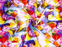 Viskózový úplet fialový letný abstrakt 150 cm