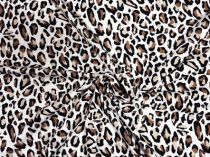 Textillux.sk - produkt Viskózový úplet hnedý leopard 150cm - 1- hnedý leopard, biela