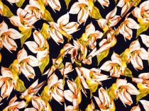 Textillux.sk - produkt Viskózový úplet marhuľový kvet s listom 150 cm - 1- marhuľový kvet s listom, tmavomodrá