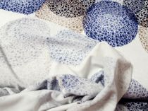 Textillux.sk - produkt Viskózový úplet modro-pieskové kruhy šírka 150 cm