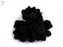 Textillux.sk - produkt Vlnené kvety s piestikmi vo farbe kvetu Ø35 mm - 7 čierna