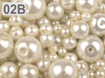 Textillux.sk - produkt Voskované perly mix veĺkostí Ø4-12mm  - 02B krémová najsvetl