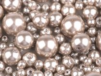 Textillux.sk - produkt Voskované perly mix veĺkostí Ø4-12mm  - 14A hnedá svetlá