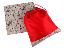 Textillux.sk - produkt Vrecko do školy s obrúskom na desiatu pre prvákov - 3 červená mačka