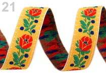 Textillux.sk - produkt Krojová ľudová stuha na kroj s farebnými kvetmi 18 mm - vzorovka polyesterová 