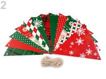 Textillux.sk - produkt Závesná dekorácia vlajky 12 ks - 2 mix Vianoce