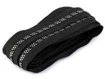 Textillux.sk - produkt Zips kostený so strieborno-čiernymi zúbkami šírka 8 mm metráž