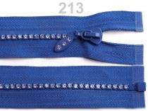 Textillux.sk - produkt Zips kosticový 4mm dĺžka 50cm deliteľný so štrasovými kamienkami - 213 Dazzling Blue