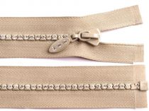 Textillux.sk - produkt Zips kosticový 4mm dĺžka 65cm deliteľný so štrasovými kamienkami