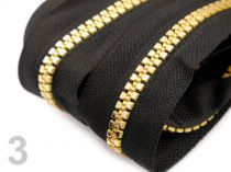 Textillux.sk - produkt Zips kosticový 5mm metráž zlato a striebro - 3 čierna zlatá