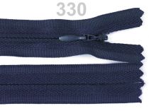 Textillux.sk - produkt Zips špirálový 3 mm,nedeliteľný skrytý, 40 cm /šatový/ - 330 modrá tmavá