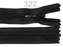 Textillux.sk - produkt Zips špirálový 3 mm,nedeliteľný skrytý, 40 cm /šatový/ - 322 čierna