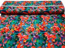 Textillux.sk - produkt Žoržetový úplet pestré kvety na lúke 145 cm