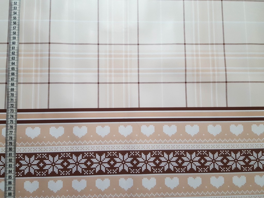 Textillux.sk - produkt PVC obrusy do interiéru a záhrady širka 140 cm - 500 hnedá kocka s bordúrou