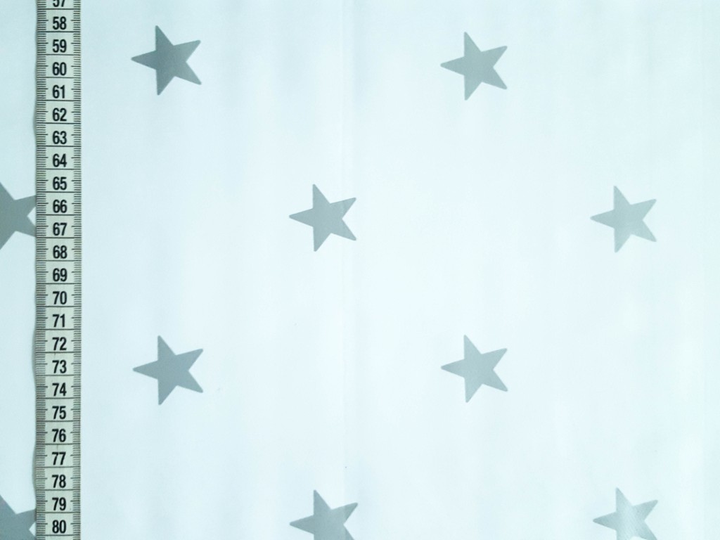 Textillux.sk - produkt PVC obrusy do interiéru a záhrady širka 140 cm - 506 strieborná hviezda na bielom