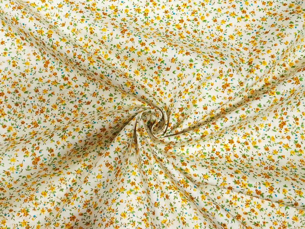 Textillux.sk - produkt Bavlnená látka žltý mini kvietok 150 cm