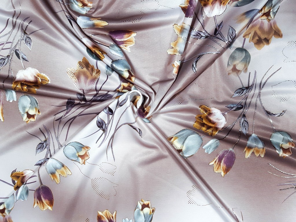 Textillux.sk - produkt Polyesterový úplet zlaté tulipány 150 cm