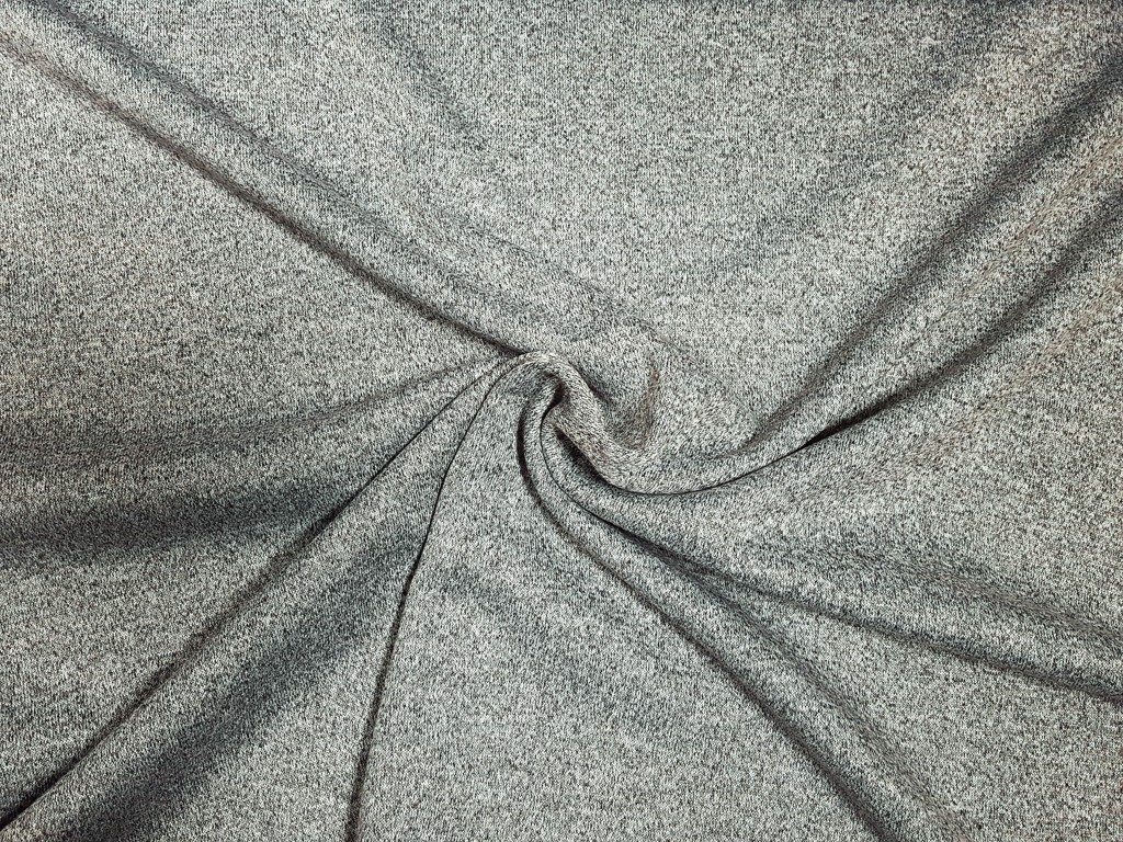 Obojstranný úplet šedý melír 145 cm