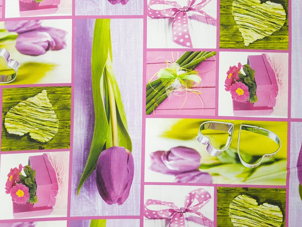 Dekoračná látka ružový tulipán - digitálna potlač 140 cm