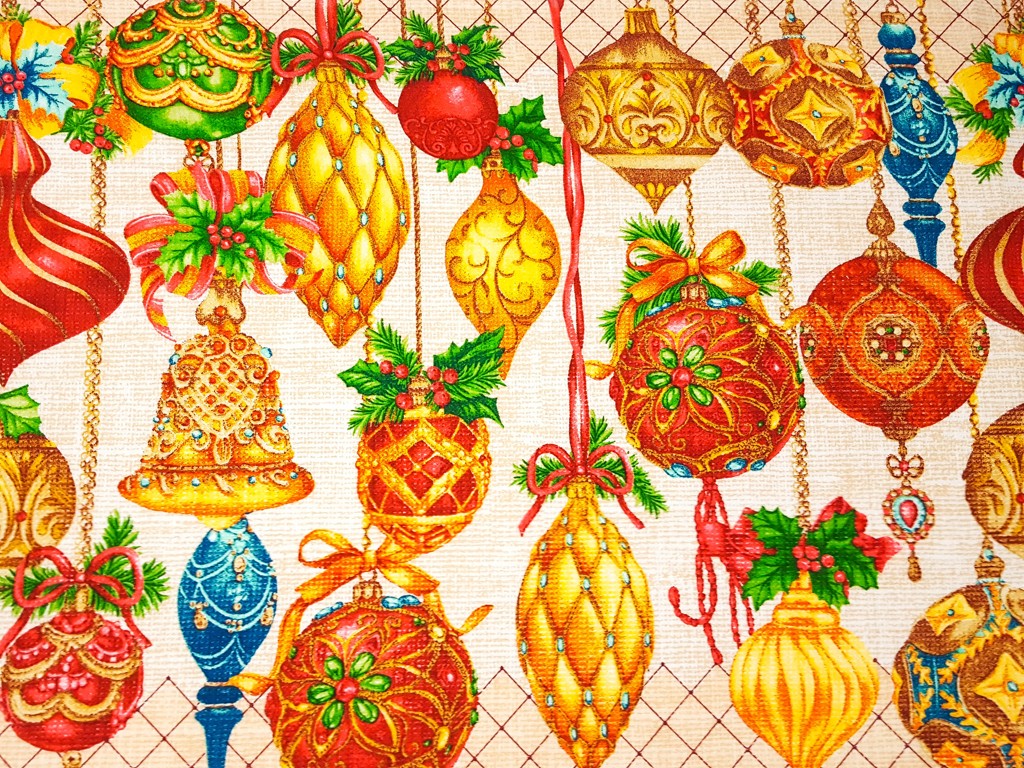 Bavlnené vaflové piké retro vianočné gule 50 cm