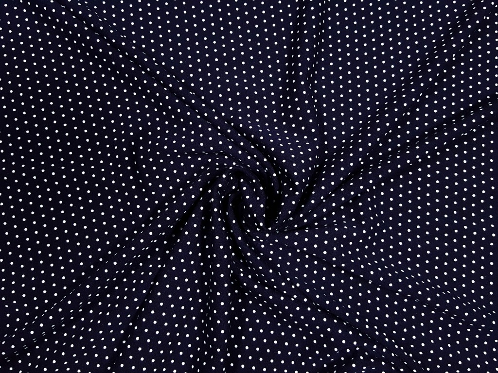 Polyesterový úplet biela bodka 1mm 150 cm