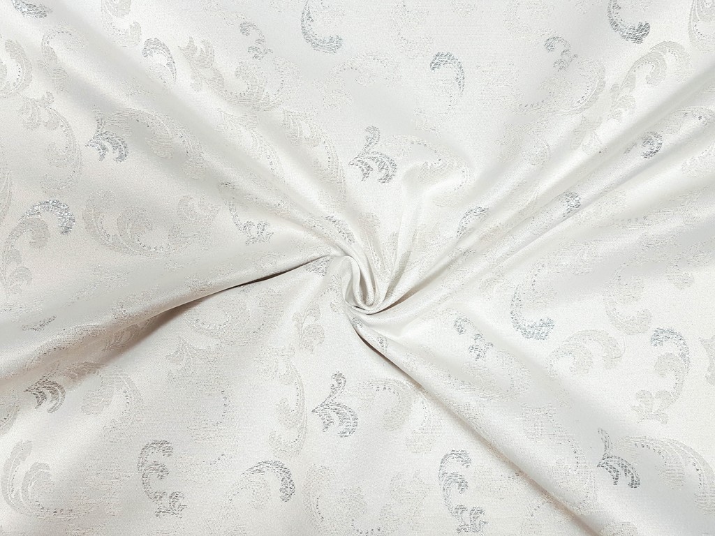 Vianočná dekoračná látka lurexový ornament 140cm