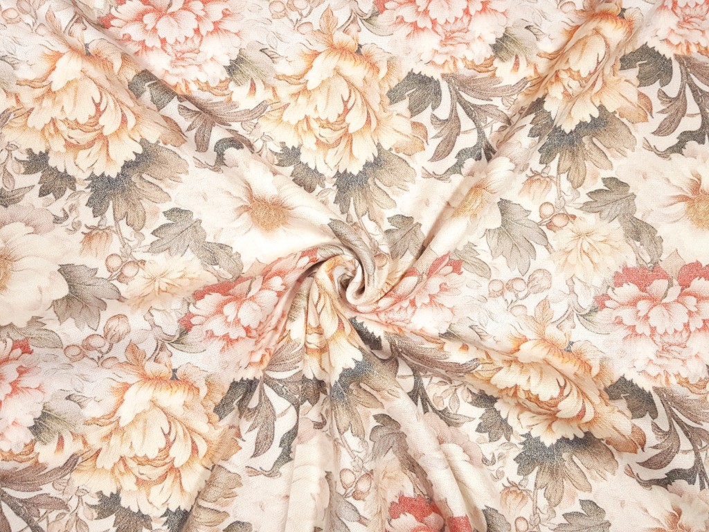 Hrubší úplet s kvetmi 160 cm