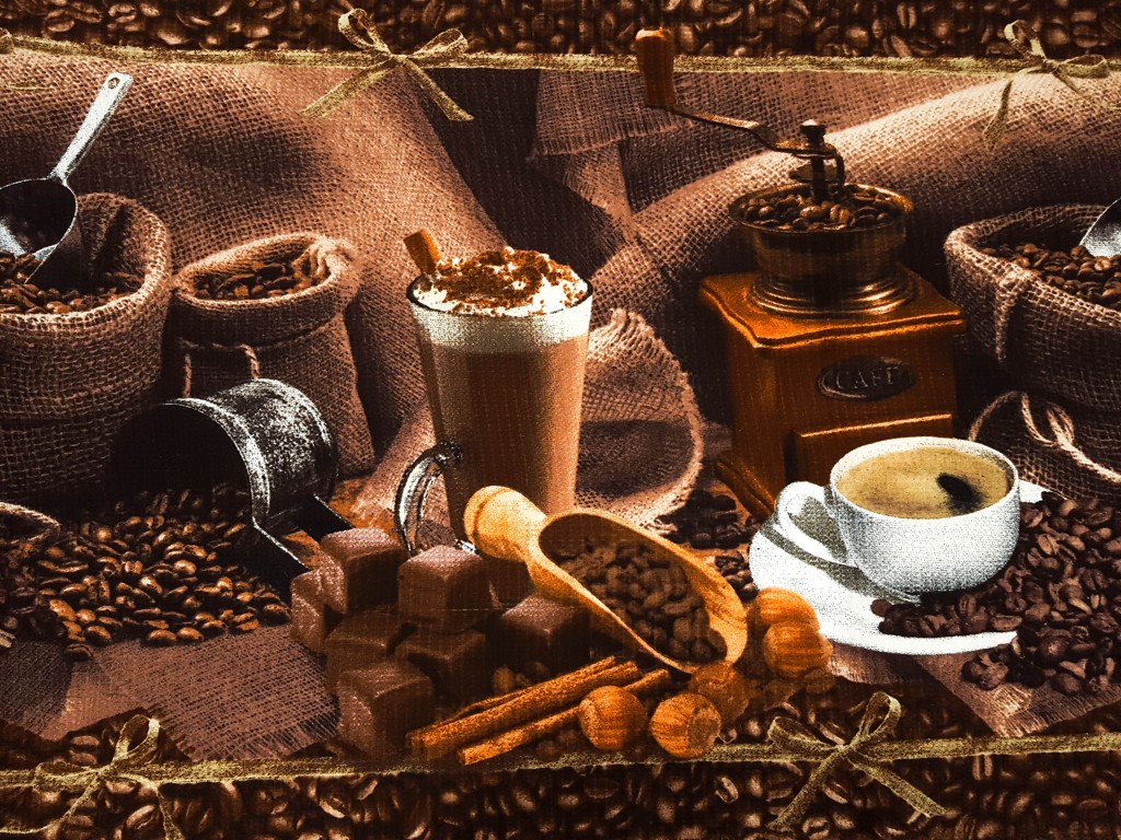 Bavlnené vaflové piké caffe mlynček 50 cm