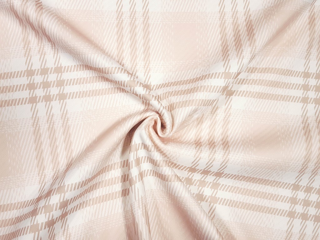 Hrubá kostýmovka - kabátovina pastelové káro 145 cm