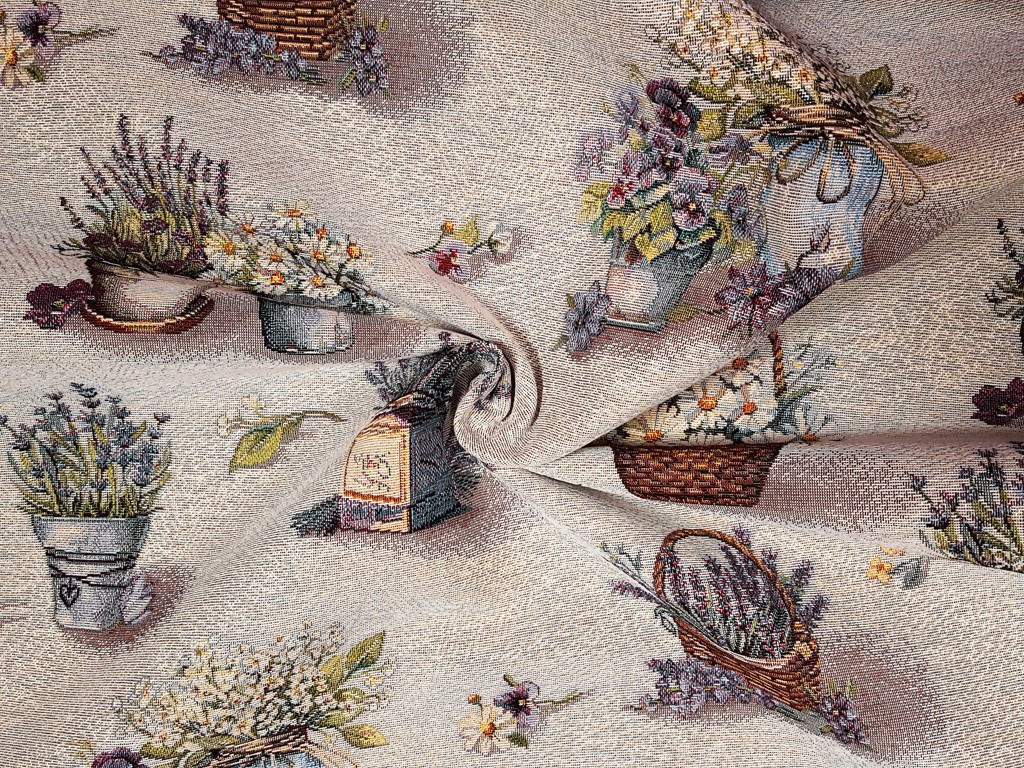 Gobelínová látka vintage levandula 140 cm