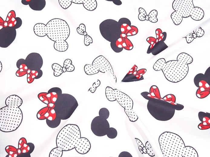 Bavlnená látka Minnie s mašľou 160 cm