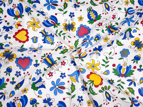 Bavlnená látka nový folklórny kvet 160 cm
