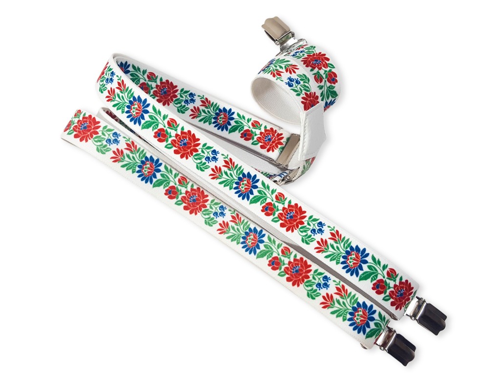 Detské traky folklórny vzor  80cm 25 mm