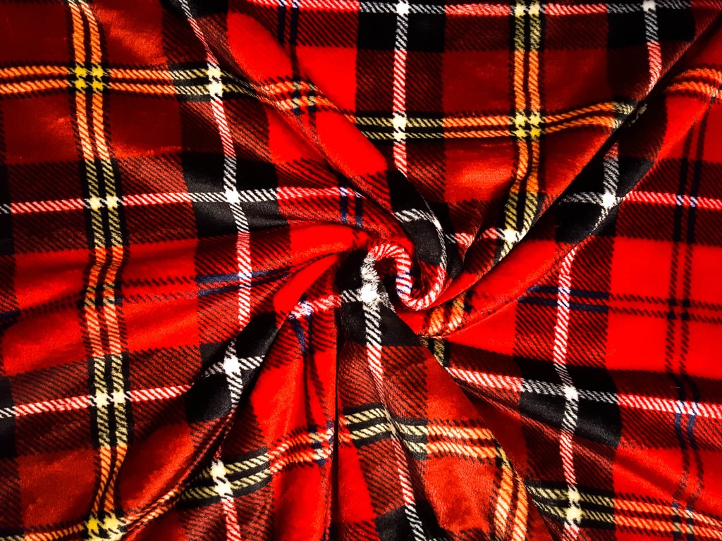 Flanel fleece káro 150 cm