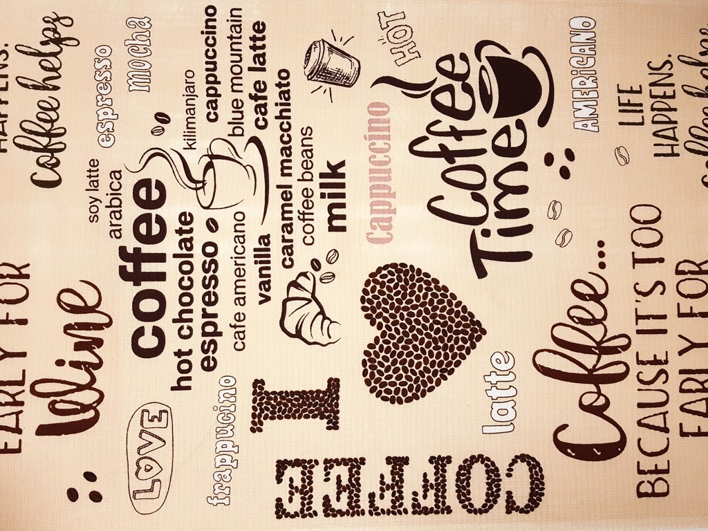 Bavlnené vaflové piké I LOVE CAFFEE 50 cm