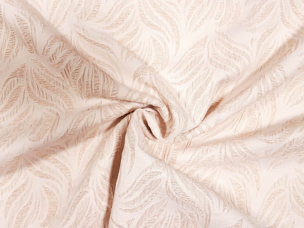 Žakardová kostýmovka listy s lurexom 140 cm