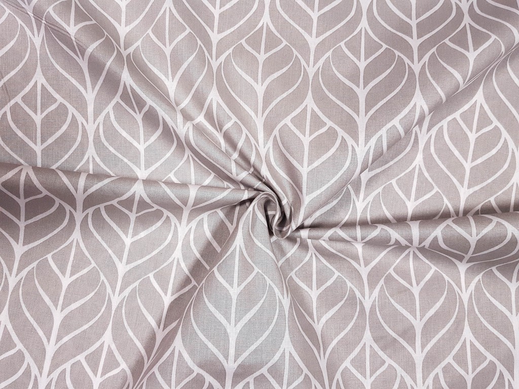 Bavlnená látka šedý list 140 cm